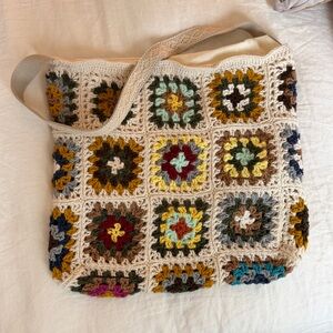 Handmade Multicolor Crochet Tote Bag